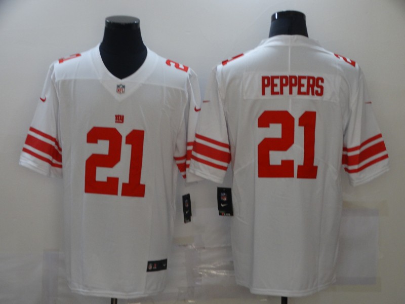 Men's New York Giants Jabrill Peppers #21 White Jersey